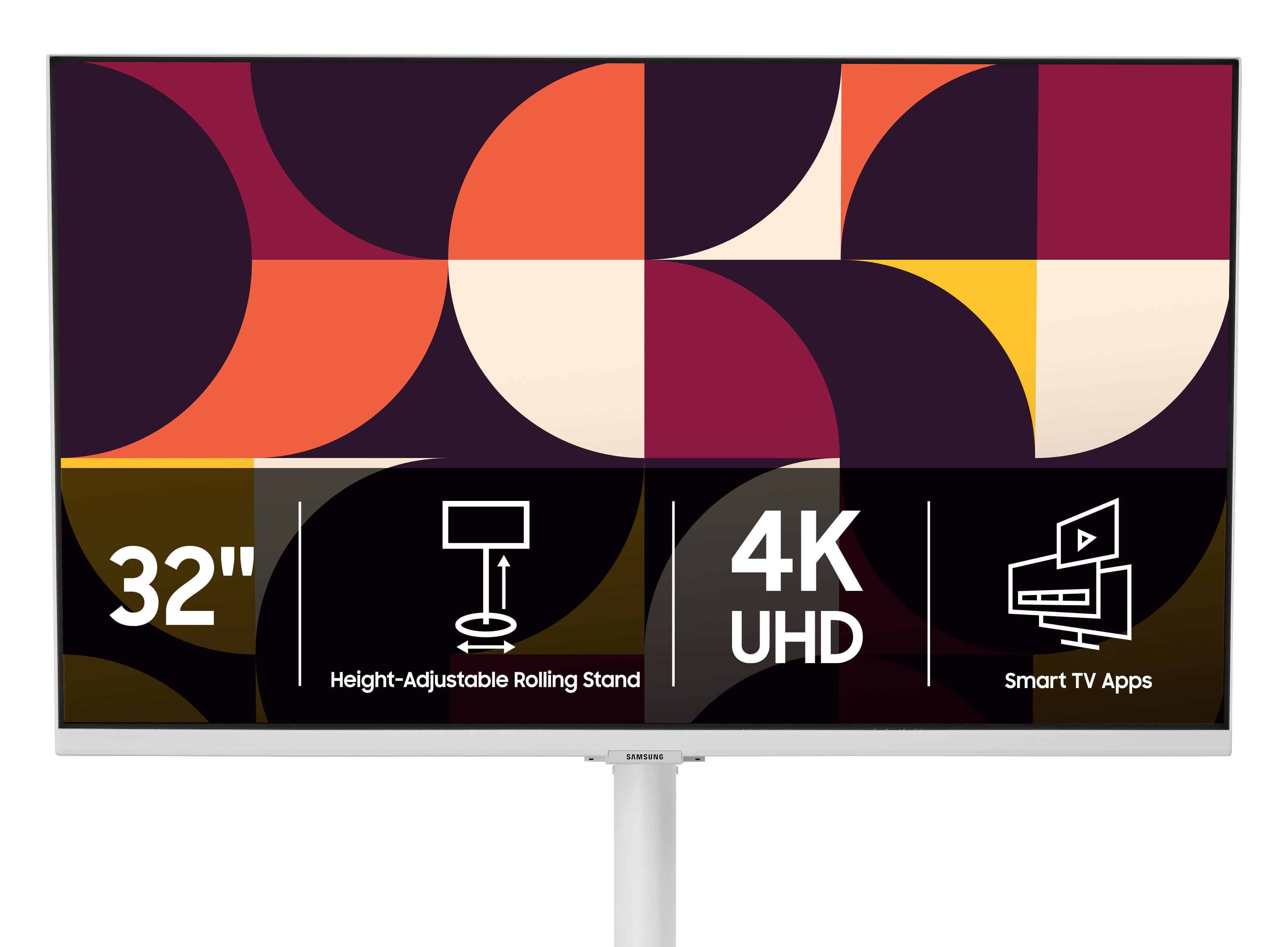 Samsung The Movingstyle Essential - 32" 4K UHD Smart Monitor with Adjustable Rolling Stand - F-LS32FM70-MSR