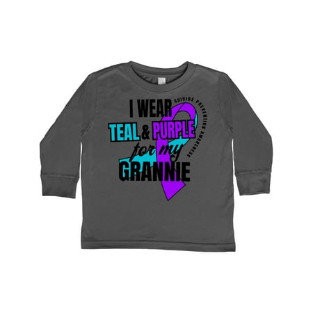 

Inktastic Suicide Prevention I Wear Teal and Purple for My Grannie Gift Toddler Boy or Toddler Girl Long Sleeve T-Shirt