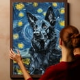 thumbnail image 6 of Dog Canvas Art Decor Creative Dog Picture for Wall Decor Van Gogh Starry Night Belgian Sheepdog Dog Poster Painting Prints for Living Room Pet Club, 6 of 6