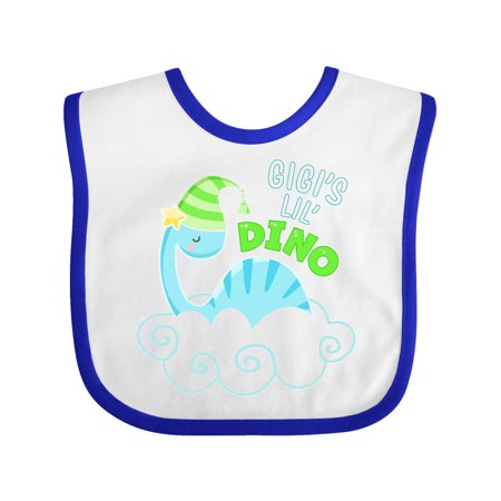 

Inktastic Gigi s Lil Dino with Cute Blue Baby Dinosaur Gift Baby Boy or Baby Girl Bib