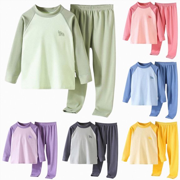 Gubotare Kids Cotton Long Sleeve Pajamas Toddler Baby Boys Girls Pajamas Set Roundneck Long Sleeve Snug Fit Sleepwear Pjs (Purple,10-12 Years)