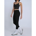 thumbnail image 4 of IBTOM CASTLE Womens Color Block Workout Sets Racerback Tank Top High Waist Leggings Gym Set Yoga Pilates Outfits M Black, 4 of 7