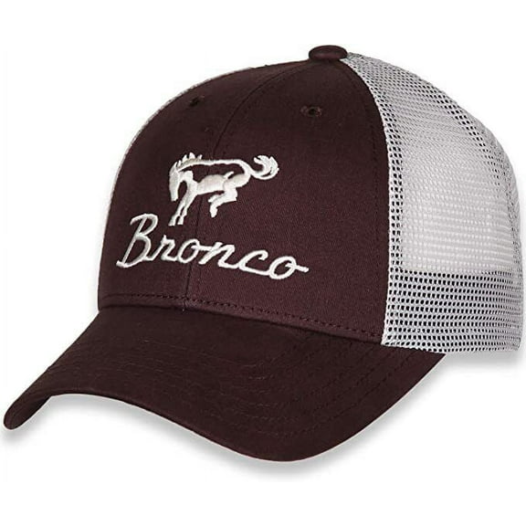 Ford Bronco Embroidered Logo Trucker Hat Car Auto Racing Cap Brown Mesh Back