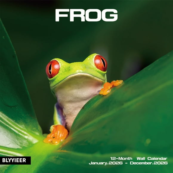 2026 Wall Calendar,Calendar 2026,Frog Monthly Wall Calendar, 12" x 24" Open,Family Planner Calendar, Home & Office Organizer,Hangable