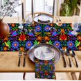 thumbnail image 5 of Table Runner Multi Color Mexican Floral Non-Slip Burlap Rectangle Table Cloth Setting Kitchen Decor for Holiday Dinner Parties Rustic Assorted Tablecloth Dresser Scarves, 18x72 inches, 5 of 5