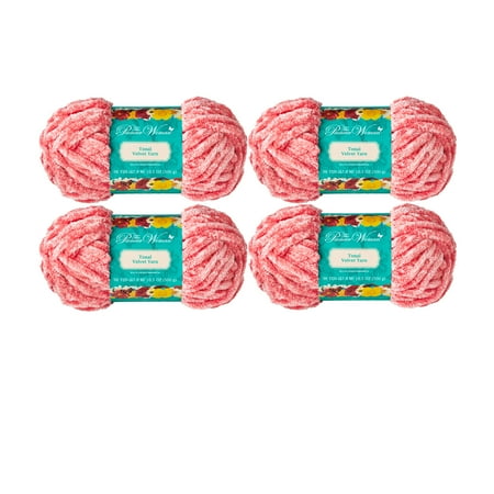 The Pioneer Woman Tonal Velvet Pink Yarn, 96 Yards, Pack of 4