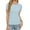 Sky Blue, variant on IROINNID Women's Fashion Solid Color Round Neck Slim Fit Comfortable Short Sleeve Blouse Casual Tops Spring