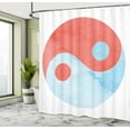 thumbnail image 5 of Ambesonne Ying Yang Shower Curtain, Watercolor, 69"Wx84"L, Red Blue White, 5 of 5