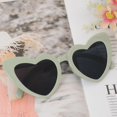 thumbnail image 3 of Active Women's Vibrant Heart-Shaped Fashion Sunglasses UV400 Protection- Green Frame - Gray Lens, 3 of 4
