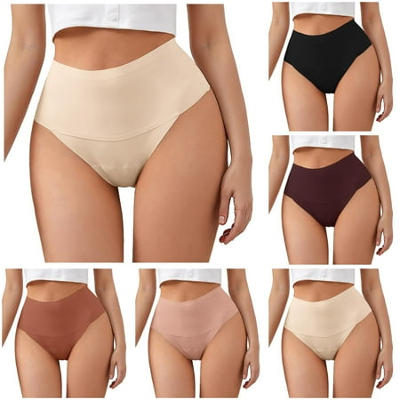 PFWOWB 5Pcs Underwear Women Womens High Waisted Thongs Panties Lightweight Soft Stretch High Cut Underwear Purple