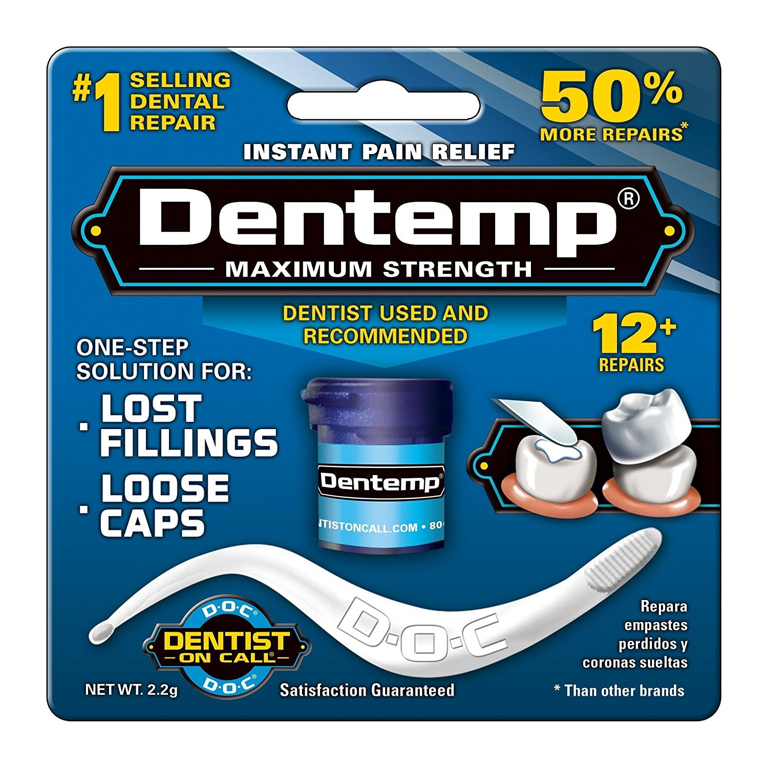 Dentemp Dental Cement Size Ea Dentemp Maximum Strength Dental Cement