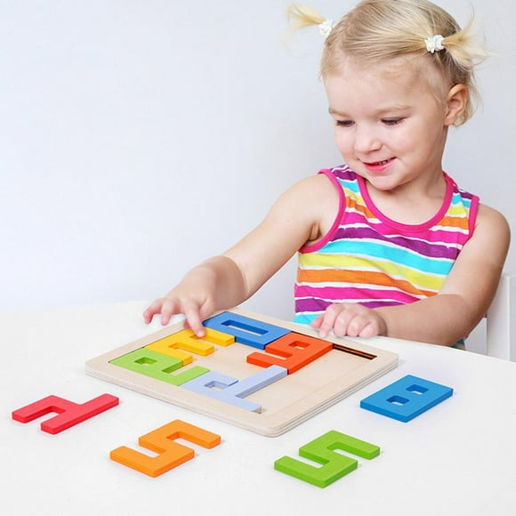 Number Blocks Wooden Blocks, Digital Brain Burning Puzzle Baby Early Education Puzzle Color Digital Game
