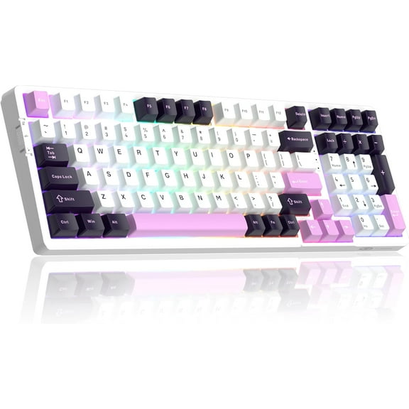 MageGee LIGHT100 Wired Creamy Keyboard,96% Gasket Hot Swap Gaming Mechanical 6-Layer Sound Dampen