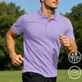 thumbnail image 2 of hotojiny Mens Golf Shirt Quick-Dry Short Sleeve Stretch Top Collared Athletic T-Shirt Lightweight Solid Color Workout Tee(Purple AA2,XX-Large), 2 of 7