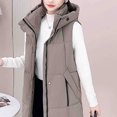 thumbnail image 4 of FNFHFY Womens Long Puffer Vest Lightweight Padded Sleeveless Jackets Hooded Ankle Length Winter Parka Solid Winter Waistcoat Outwear, 4 of 6