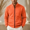 thumbnail image 3 of WIZUTIZ Men's Solid Color Zip Up Hoodless Sweatshirt Jacket Long Sleeve Warm Pocket Outerwear For Winter Daily, 3 of 6