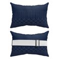 thumbnail image 2 of Pack of 2 Outdoor Lumbar Pillow Covers 11x16 Inch, Navy Blue White Geometric Waterproof Throw Pillow Covers Set, Modern Herringbone Abstract Art Decorative Cushion Cases for Patio Porch Car, 2 of 7
