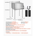 thumbnail image 3 of KFFKFF Professional Ice Storage, 61.6 L Undercounter Ice Container, 24 x 24.2 x 37 in Stainless Steel Ice Box with Slide-Top Cover, Bottle Compartments, and Modifiable Bullet Legs, Beverage Station, 3 of 9