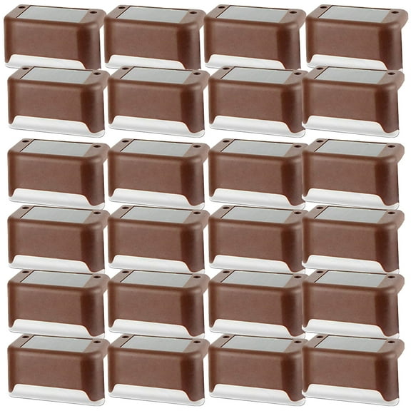 Solar Deck Lights Outdoor 24 Pack Solar Step Lights LED Waterproof Solar Fence Lights Stair Lights for Railing, Deck, Patio, Yard, Post and Driveway
