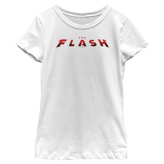 Girl's The Flash Movie Official Logo Graphic Tee White Small