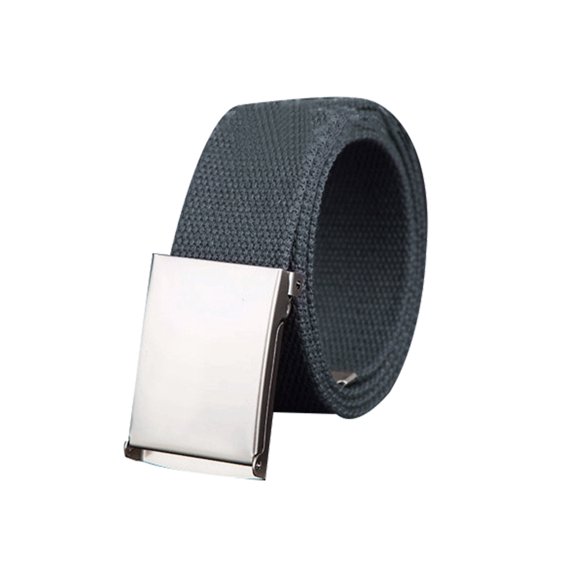 Cinturón de Lona Unisex sin agujeros hebilla Deslizante Ajustable Ancho 1 5/8' y 1 1/2' Gris Oscuro 24-34 uxcell