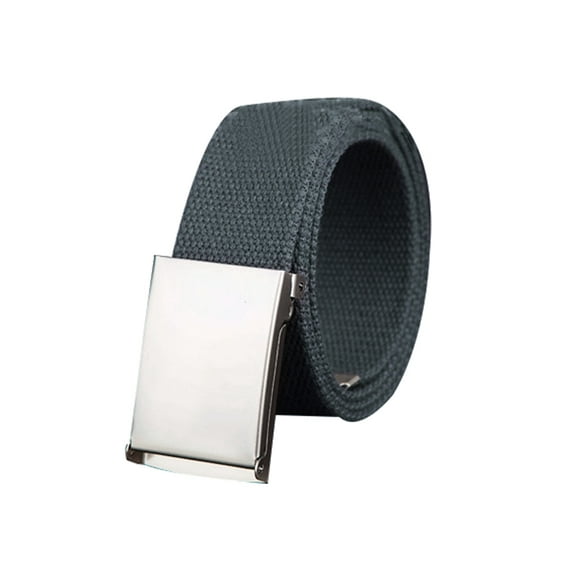 Cinturón de Lona Unisex sin agujeros hebilla Deslizante Ajustable Ancho 1 5/8' y 1 1/2' Gris Oscuro 24-34 uxcell