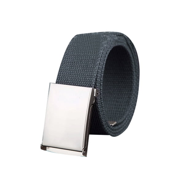 Cinturón de Lona Unisex sin agujeros hebilla Deslizante Ajustable Ancho 1 5/8' y 1 1/2' Gris Oscuro 24-34 uxcell