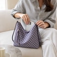 thumbnail image 5 of JGTDBPO Tote Bag Detachable Polka Dot Pattern Fabric Shoulder Bag with Strap Zipper Pocket Casual Daily Handbag 10x10 in, 5 of 6