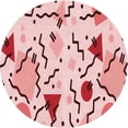 thumbnail image 1 of Ahgly Company Tapis Rond Lavable en Machine Intérieur Transitionnel Rouge, 6 Pieds Rond, 1 of 7
