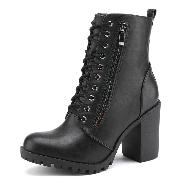 Botas de Combate para Mujer DREAM PAIRS Silverado con Tacón de 9 cm
