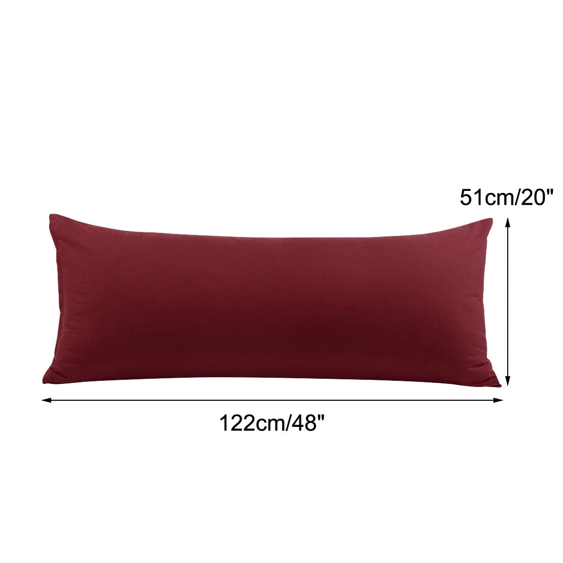 Unique Bargains 1 Pack Brushed Microfiber Body Pillowcase, 20" x 48", Burgundy