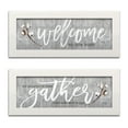 thumbnail image 2 of Gango Home Decor Contemporary Welcome to Our Nest & For Where Two or Three Gather; Two 18x6in Art Prints in White Frames, 2 of 6