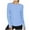 Blue, variant on Wyobmus Women's Workout Tops Long Sleeved Gym Shirts With Finger Hole Summer Solid Color Round Neck Yoga Tshirts Loose Fit Casual Clothes Blue