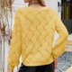 thumbnail image 4 of Blusa de manga larga de color sólido con cuello en V de moda sexy casual para mujer Pompotops hdfakjf11250, 4 of 4