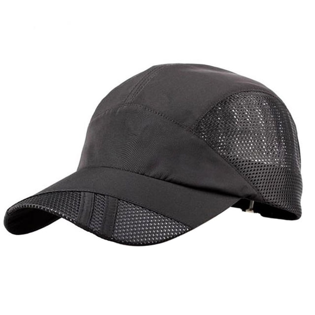 Wisewang Men Hat Clothing Accessory Sunshade Adjustable Outdoor Summer Quick Drying Mesh Baseball Caps Birthday Gift Black 1Set