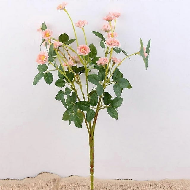 Ramo de 5 rosas artificiales de seda de 14 pulgadas con 5 tallos para decoración de bodas y hogar.