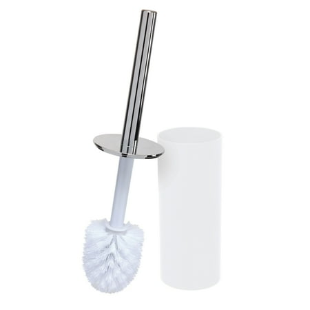Bath Bliss Toilet Brush with Holder Set in White