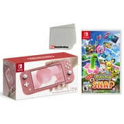 Nintendo Switch Lite 32GB Handheld Video Game Console in Coral with New Pokemon Snap Game Bundle - Import with US Plug