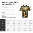 thumbnail image 3 of KLL Men's Hawaiian Shirt Short Sleeve Button Down Beach Shirts-Starry Sky Moon Sunflower, 3 of 5