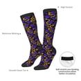 thumbnail image 5 of Picia Women Crew Soft Moisture-wicking Socks Golden Snake And Purple Rose Pattern Design Cotton Socks, One Size fit All, 5 of 9