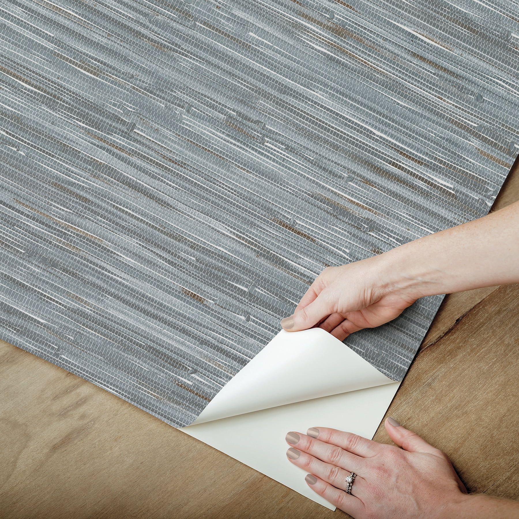 NuWallpaper Grassweave Blue Peel and Stick Wallpaper