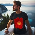 thumbnail image 5 of Large Tops For Men GraphicFlower (2) Printed Tees Summer Everyday Short-Sleeved T Shirts Black or White XS-5XL, 5 of 5