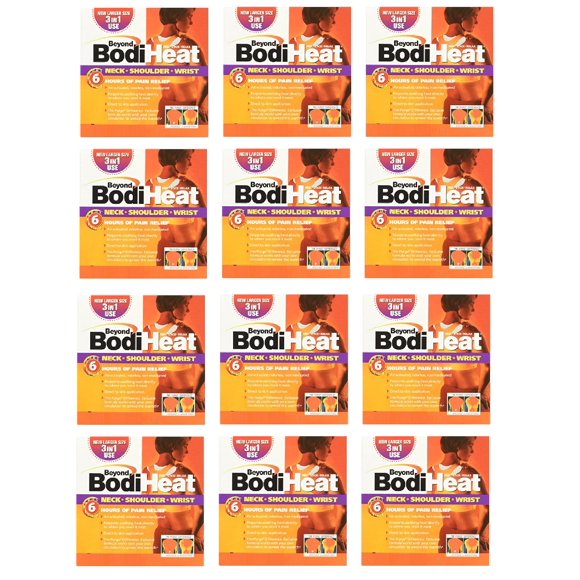 Beyond BodiHeat, Neck, Shoulder, Wrist Heating Pad, 6 Hours of Pain Relief, 12 Count