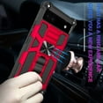 thumbnail image 5 of Compatible for Google Pixel 6a Case w/Tempered Glass Screen Protector [Military Grade] Ring Car Mount Kickstand Shockproof Hard Phone Case - Red, 5 of 7