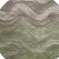 thumbnail image 4 of HomeRoots 618168 8 ft. Green & Taupe Round Abstract Washable Indoor & Outdoor Area Rug, 4 of 5