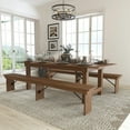 thumbnail image 3 of HERCULES Series 8' x 40'' Antique Rustic Folding Farm Table and Two Bench Set, 3 of 4