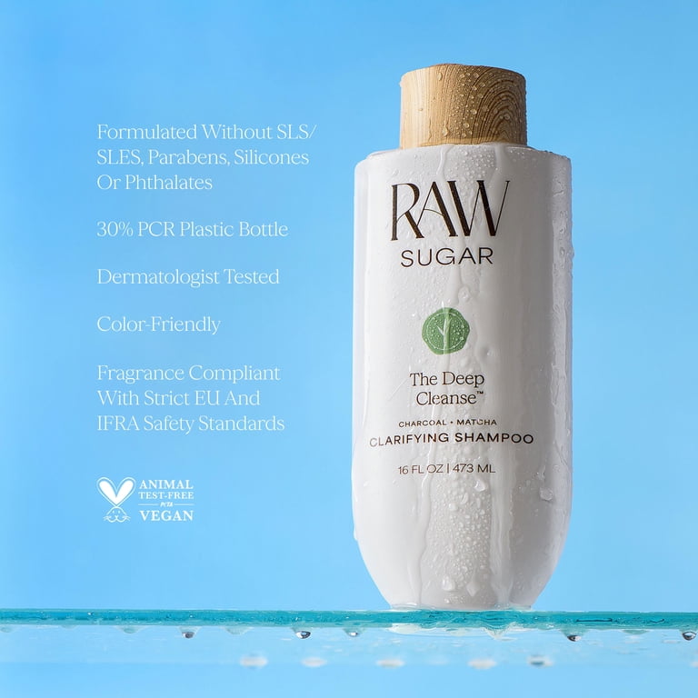 Raw Sugar Deep Cleanse Clarifying Shampoo, Charcoal & Matcha photo 4