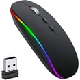 thumbnail image 1 of Ratón inalámbrico LED, recargable, silencioso, 2,4 g, con receptor USB, para ordenador portátil, MacBook, color negro, 1 of 5