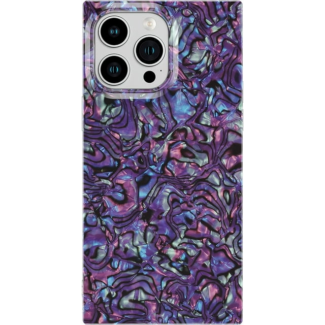 Square iPhone 12/12 Pro Case - Slim, Glossy, Opalescent Pearl, Iridescent Glitter, Anti-Scratch, Shockproof -
