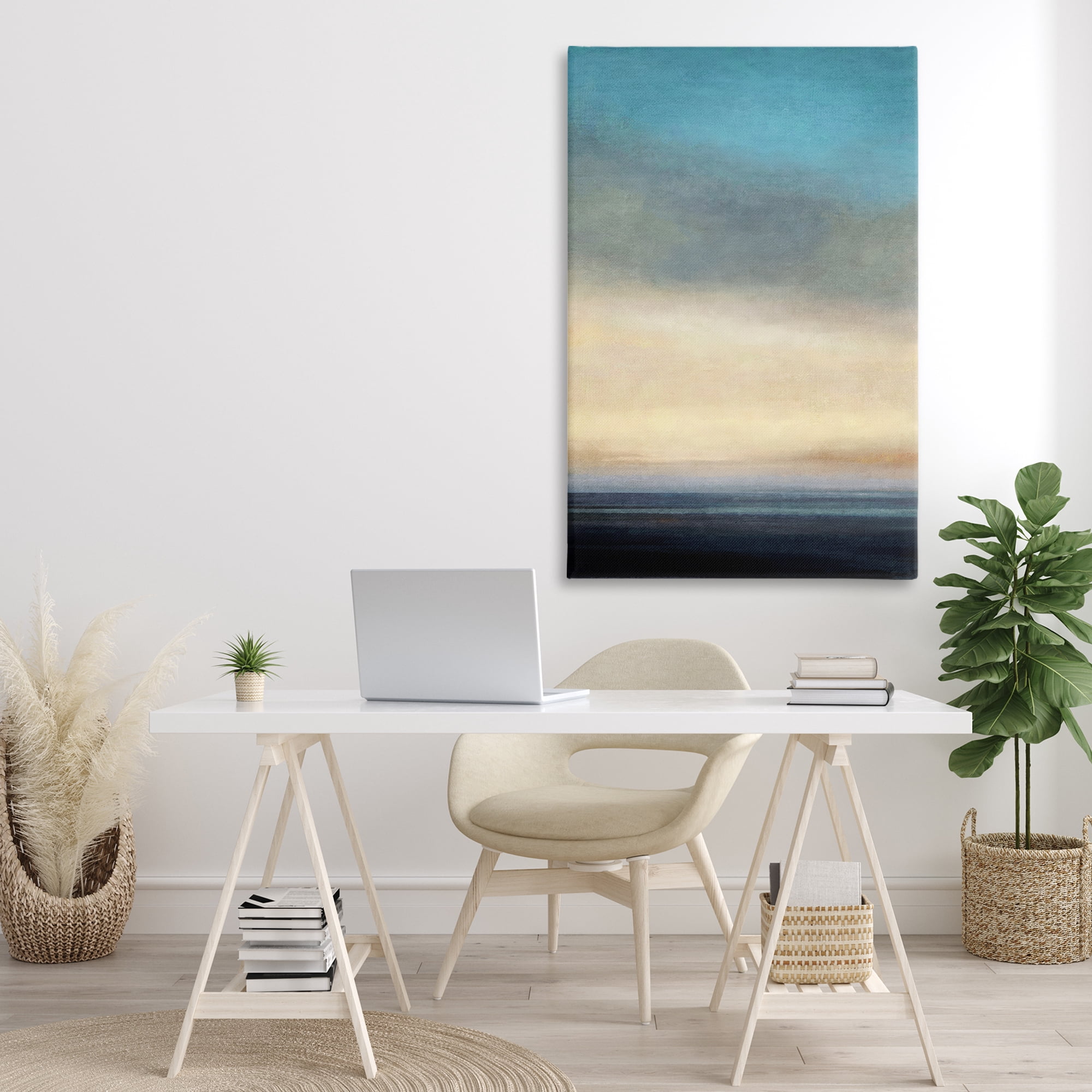 Stupell Industries Stormy Beach Abstraction Coastal Painting Gallery Wrapped Canvas Art Print Wall Art, 30 x 45